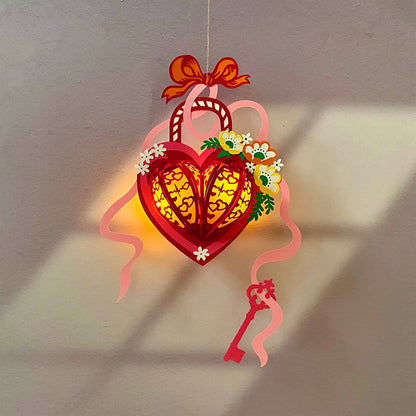 Love Locks - 3D Valentine Paper Lantern File  - Cricut File  - VEKTOR KRAFT