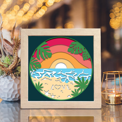 Beach Love – 3D Shadow Box SVG File for Cricut & Silhouette