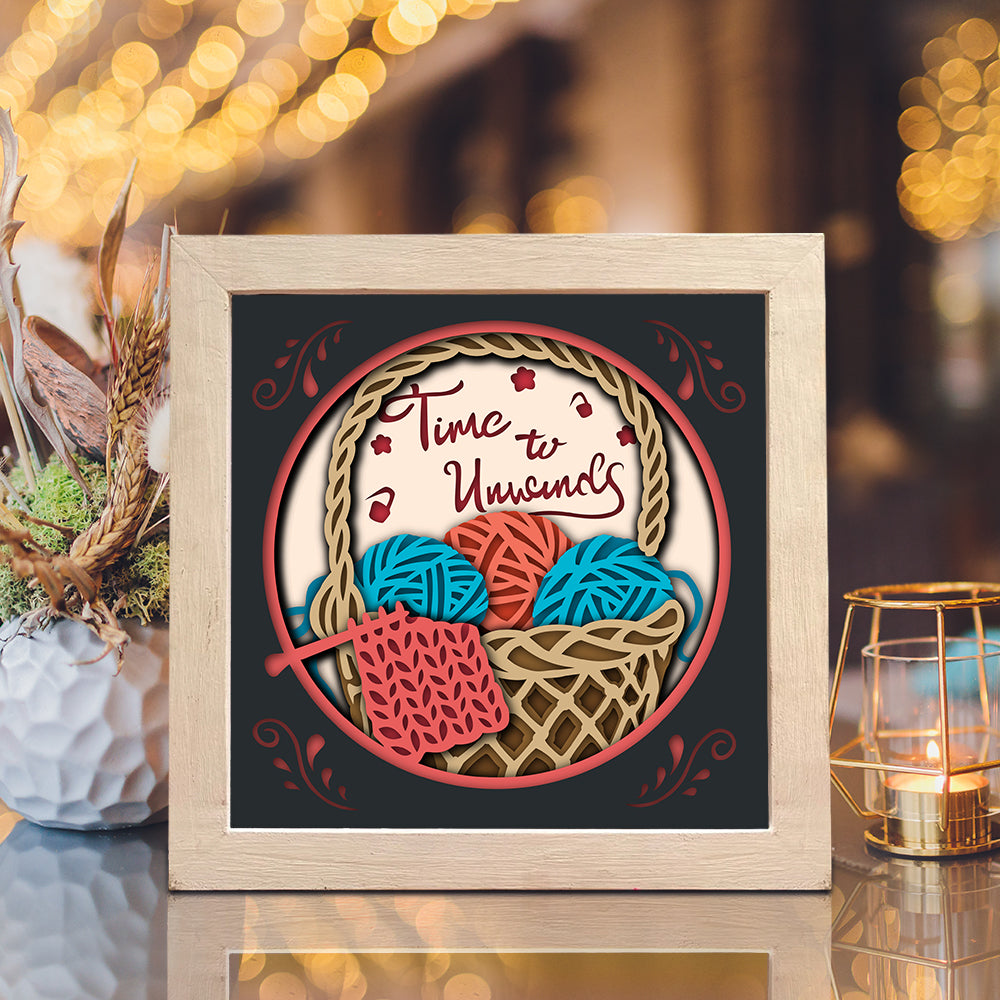Woolen basket – 3D Paper Cut Shadow Box File - Cricut File - (8x8 inches) - VEKTOR KRAFT