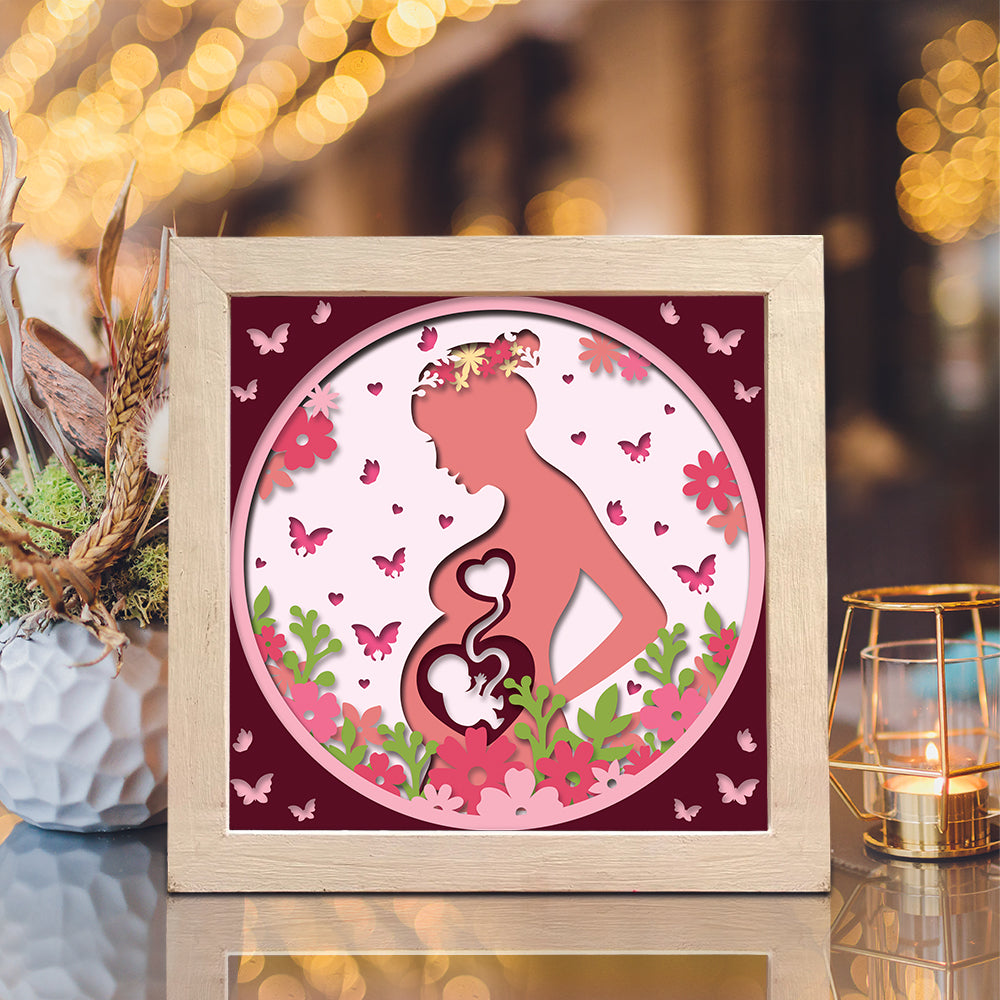 Pregnancy Mother 2 – 3D Shadow Box SVG File for Cricut & Silhouette
