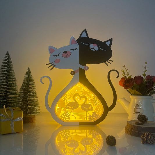 Flamingo Couple – 3D Cat Love Box File - Cricut File - VEKTOR KRAFT