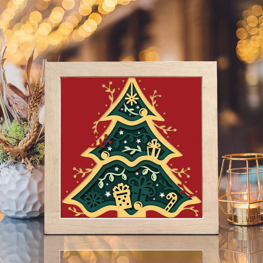 Christmas Tree – 3D Christmas Paper Cut Shadow Box File - Cricut File - (8x8 inches) - VEKTOR KRAFT