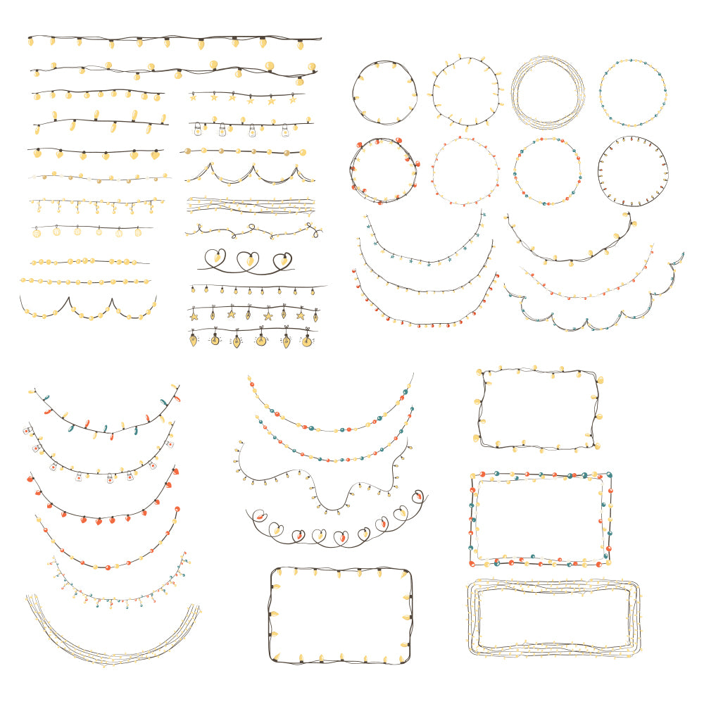 Flat Style Christmas Lights - Cricut File - VEKTOR KRAFT