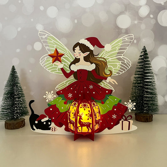 Christmas Fairy 2 - 3D Christmas Lantern File - Cricut File  - VEKTOR KRAFT