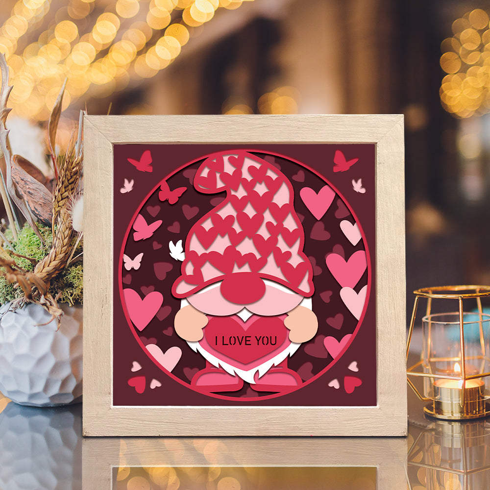 Gnome Love 3 – 3D Shadow Box SVG File for Cricut & Silhouette
