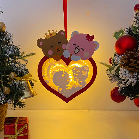 Bear – 3D Heart Bear Lantern File - Cricut File - VEKTOR KRAFT