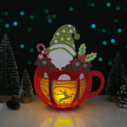 Hot Cocoa Gnome - 3D Christmas Lantern File - Cricut File  - VEKTOR KRAFT