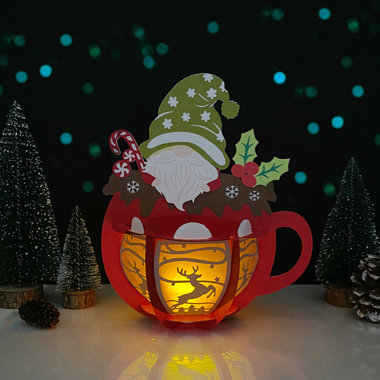 Hot Cocoa Gnome - 3D Christmas Lantern File - Cricut File  - VEKTOR KRAFT