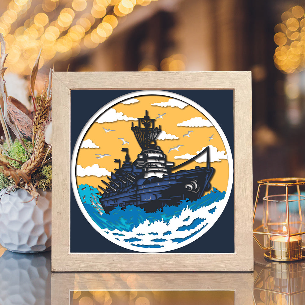 Marine 3 – 3D Landscape Paper Cut Shadow Box File  - Cricut File - (8x8 inches) - VEKTOR KRAFT