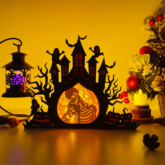 Skeletons – 3D Haunted Castle Box  File - Cricut File - VEKTOR KRAFT