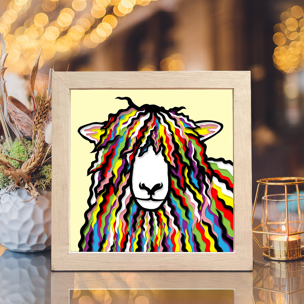 Colorful Sheep – 3D Shadow Box SVG File for Cricut & Silhouette