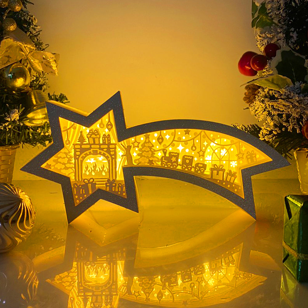 Christmas Fireplace – 3D Box SVG File for Cricut & Silhouette