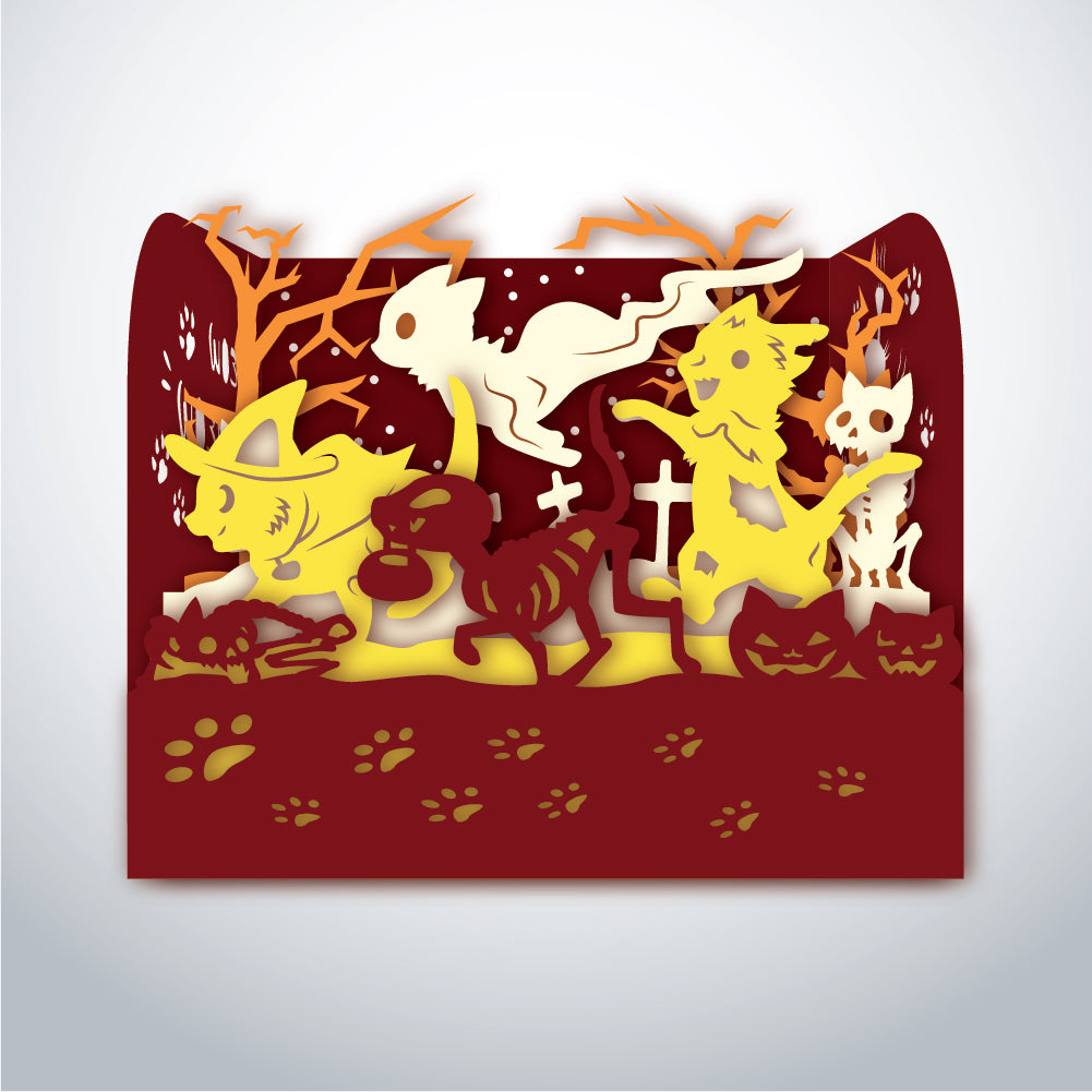 Cat Halloween – 3D Pop-Up Card SVG File for Cricut & Silhouette