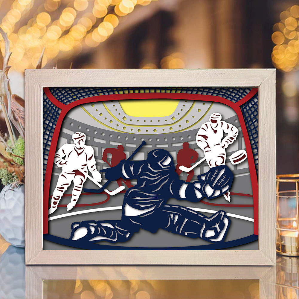 Hockey 2 – 3D Shadow Box SVG File for Cricut & Silhouette