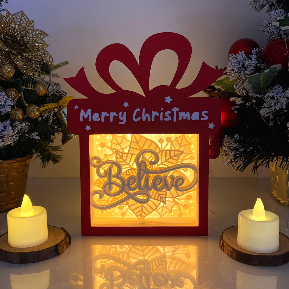 Christmas Believe – 3D Box SVG File for Cricut & Silhouette