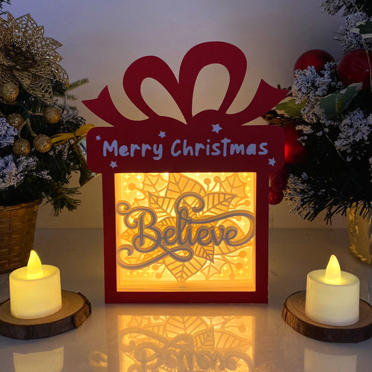 Christmas Believe – 3D Box SVG File for Cricut & Silhouette