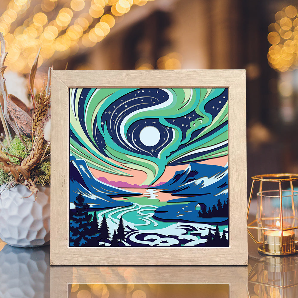 Aurora Borealis 5 – 3D Shadow Box SVG File for Cricut & Silhouette