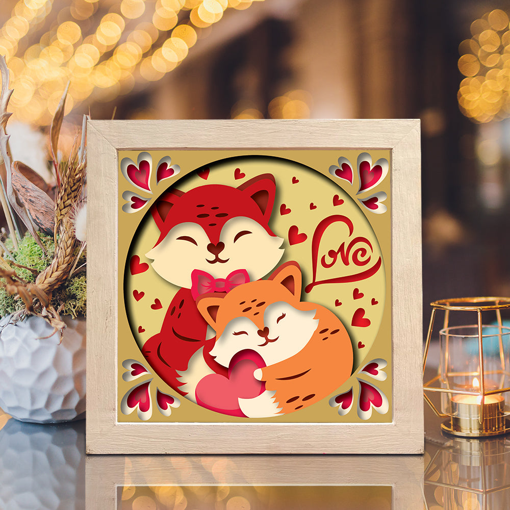 Fox Couple – 3D Shadow Box SVG File for Cricut & Silhouette