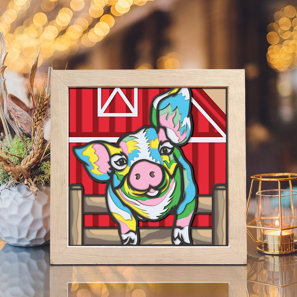 Pig – 3D Shadow Box SVG File for Cricut & Silhouette