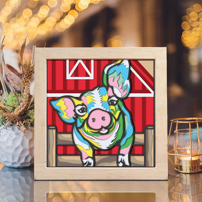 Pig – 3D Shadow Box SVG File for Cricut & Silhouette