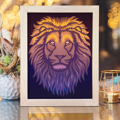 Lion Portrait 1 – 3D Lightbox SVG File for Cricut & Silhouette