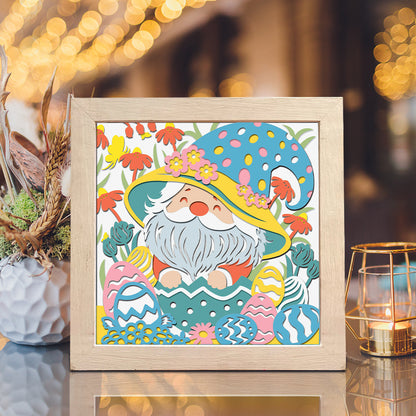 Gnome And Easter Eggs – 3D Shadow Box SVG File for Cricut & Silhouette