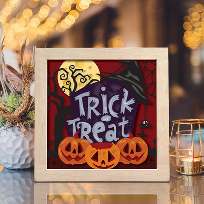 Trick Or Treat 2 – 3D Halloween Paper Cut Shadow Box File - Cricut File - (8x8 inches) - VEKTOR KRAFT