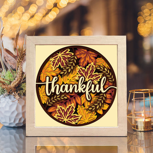 Thankful 2 – 3D Paper Cut Shadow Box File - Cricut File - (8x8 inches) - VEKTOR KRAFT