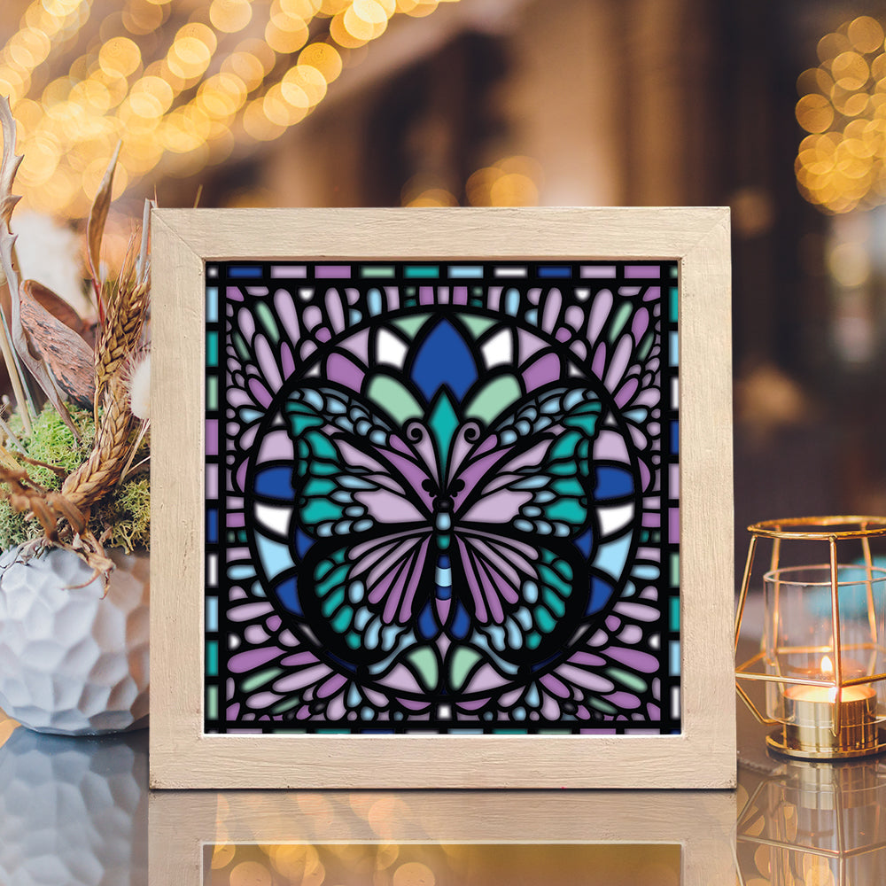 Butterfly Glass Style – 3D Shadow Box SVG File for Cricut & Silhouette