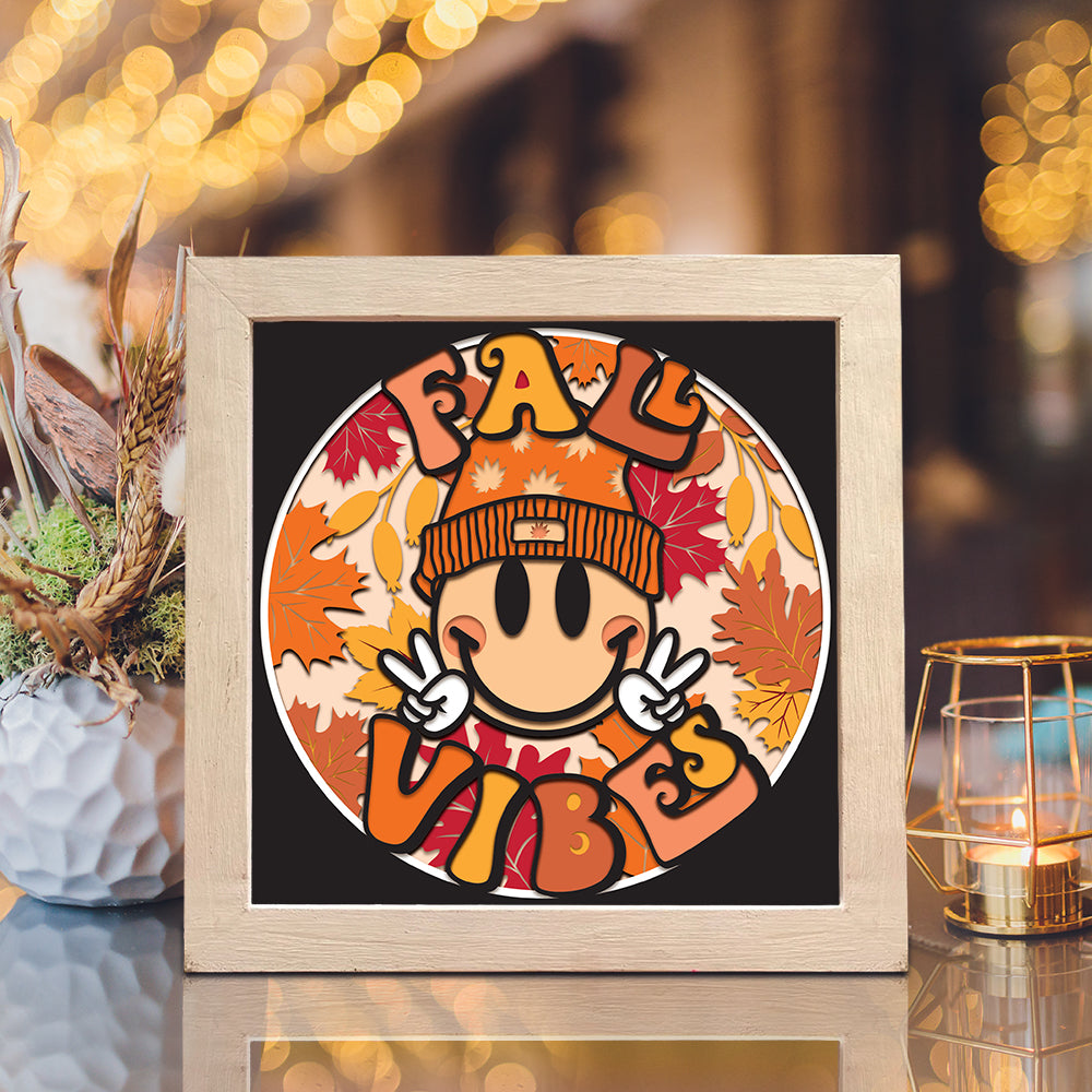 Fall Vibes – 3D Shadow Box SVG File for Cricut & Silhouette