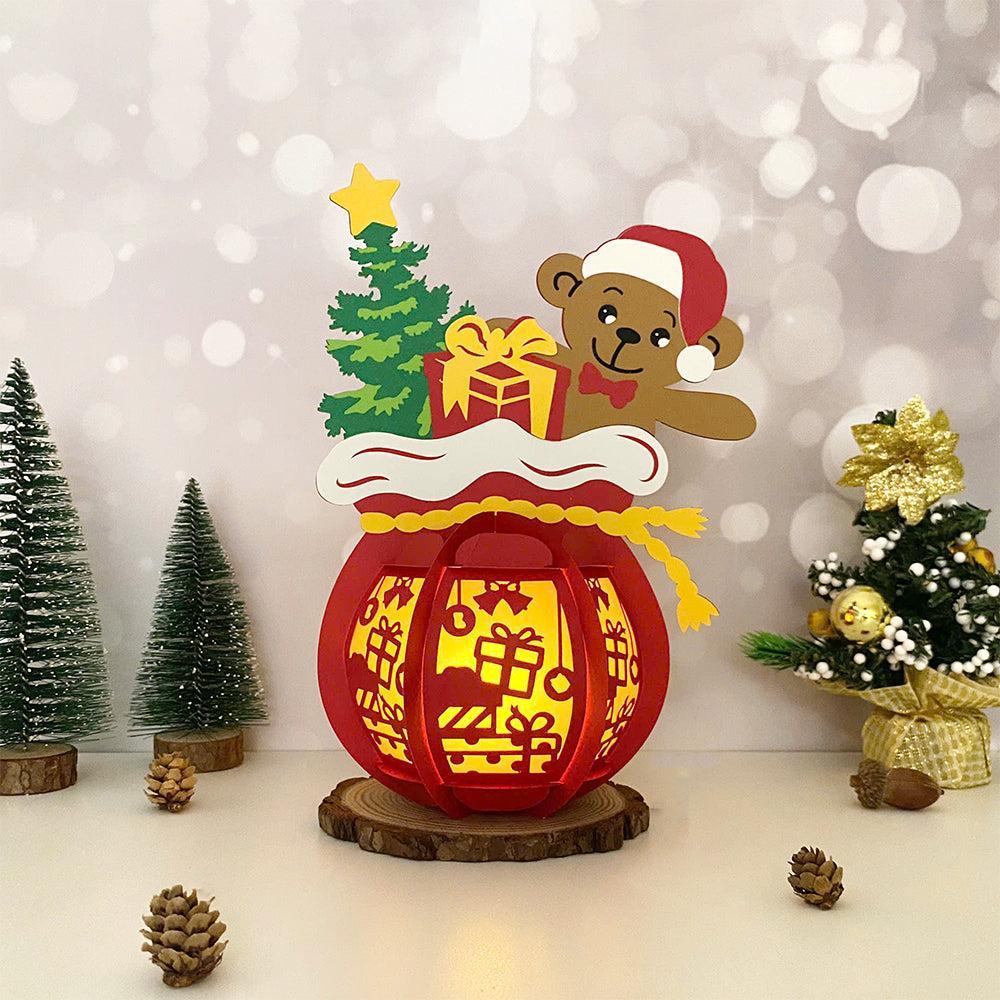 Santa Gift Bag 3 Gifts - 3D Christmas Lantern File - Cricut File  - VEKTOR KRAFT