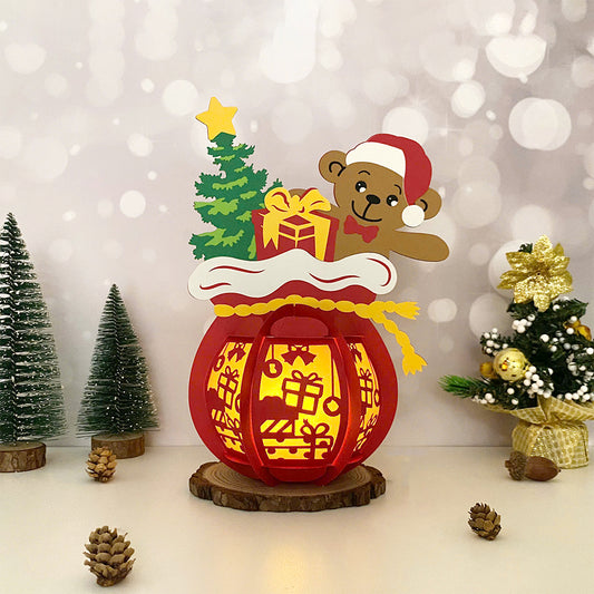 Santa Gift Bag 3 Gifts - 3D Christmas Lantern File - Cricut File  - VEKTOR KRAFT