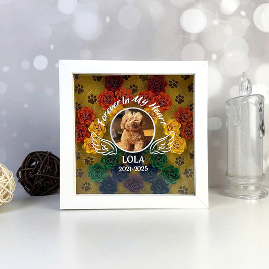 Custom Paw Pet Memorial – 3D Shadow Box SVG File for Cricut & Silhouette
