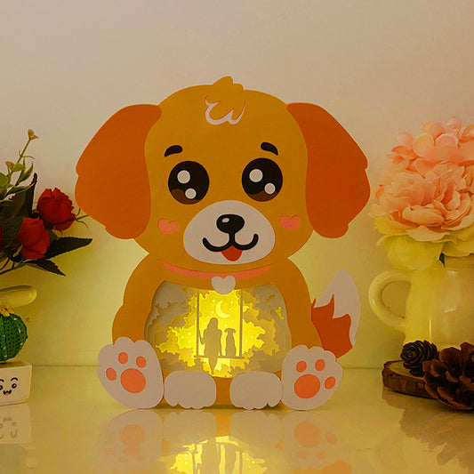 Dog And Mistress – 3D Box SVG File for Cricut & Silhouette