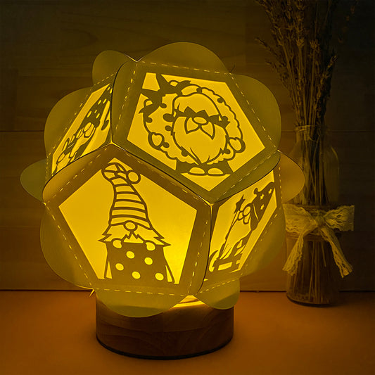 Christmas Gnome - 3D Pentagon Lantern File - Cricut File - VEKTOR KRAFT
