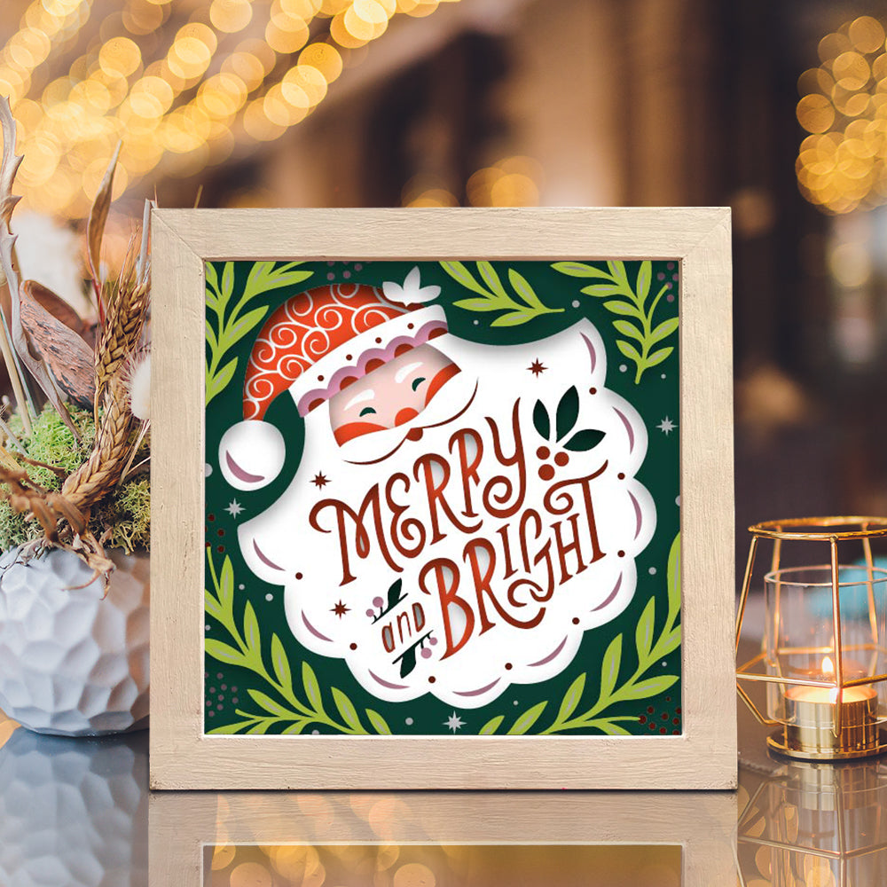 Merry Bright – 3D Shadow Box SVG File for Cricut & Silhouette