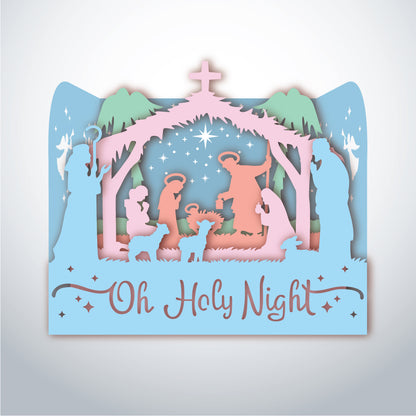 Oh Holy Night – 3D Pop-Up Card SVG File for Cricut & Silhouette