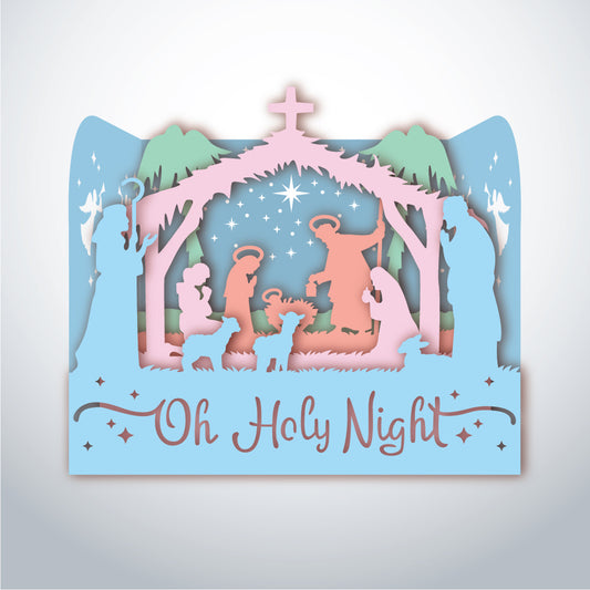 Oh Holy Night – 3D Pop-Up Card SVG File for Cricut & Silhouette