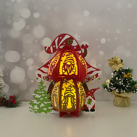 Mushroom Xmas 3 - 3D Christmas Lantern File - Cricut File  - VEKTOR KRAFT