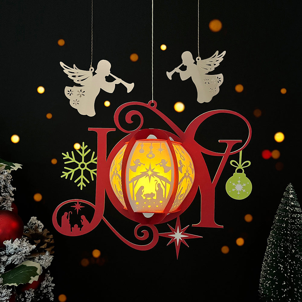 JOY - 3D Christmas Lantern File - Cricut File  - VEKTOR KRAFT