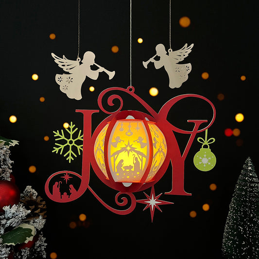 JOY - 3D Christmas Lantern File - Cricut File  - VEKTOR KRAFT