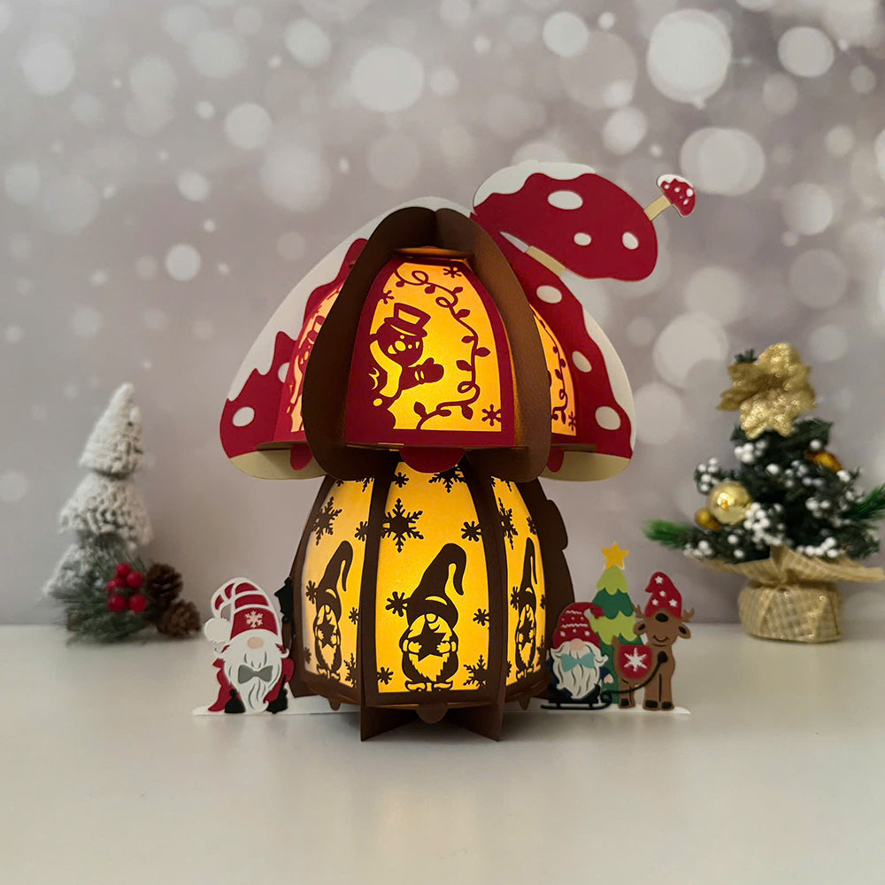 Mushroom Xmas 2 - 3D Christmas Lantern File - Cricut File  - VEKTOR KRAFT