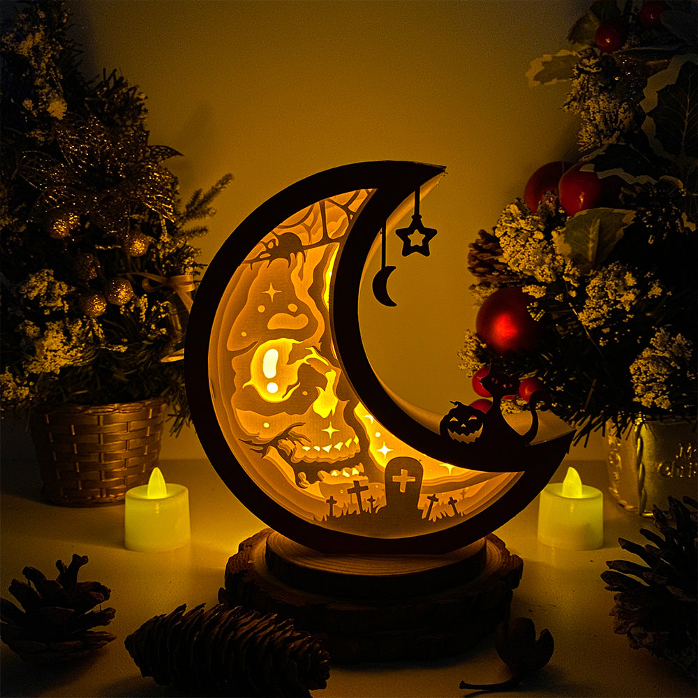 Skull Moon – 3D Box SVG File for Cricut & Silhouette