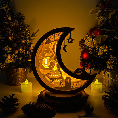 Skull Moon – 3D Box SVG File for Cricut & Silhouette