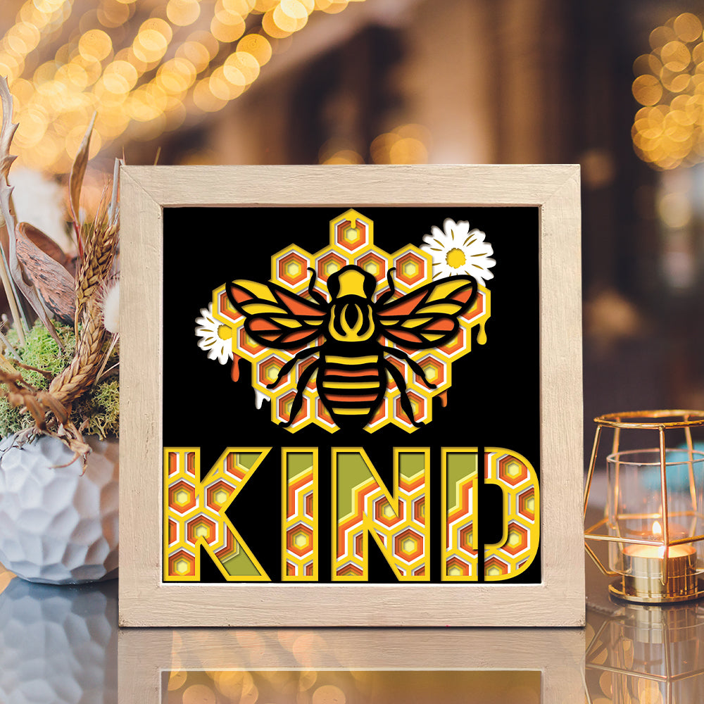 Bee Kind – 3D Shadow Box SVG File for Cricut & Silhouette