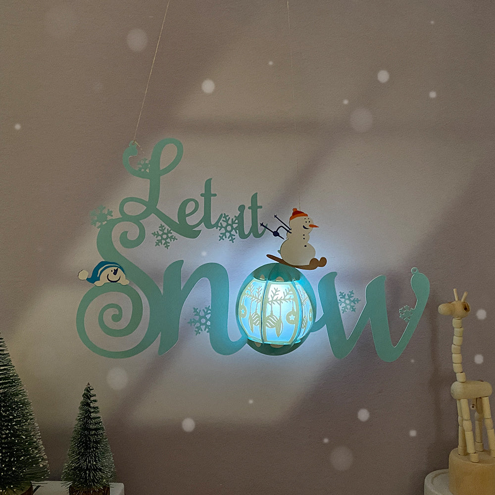 Let It Snow - 3D Christmas Lantern File - Cricut File  - VEKTOR KRAFT
