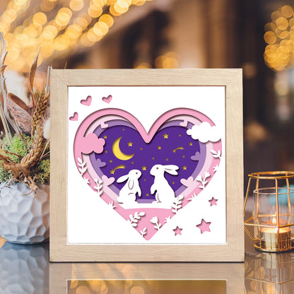 Bunnies – 3D Shadow Box SVG File for Cricut & Silhouette
