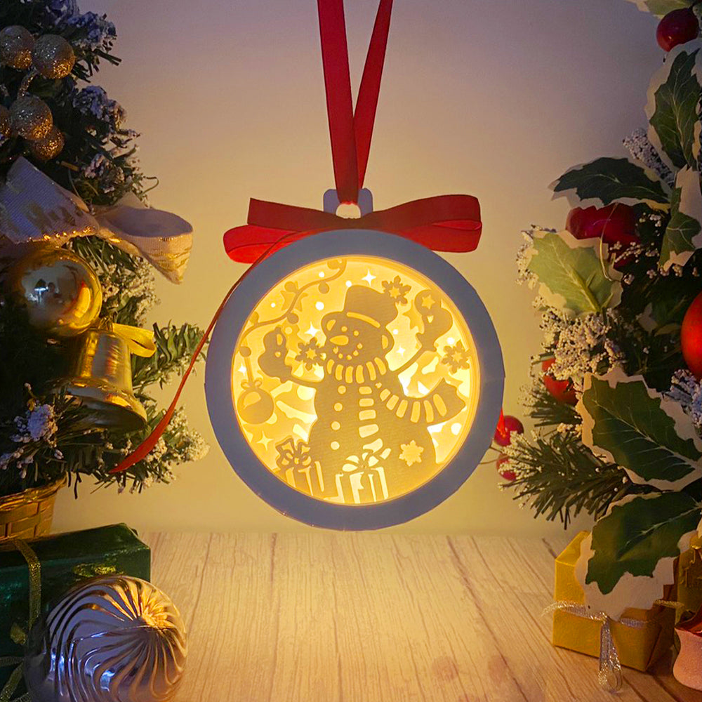 Christmas Snowman – 3D Lantern SVG File for Cricut & Silhouette