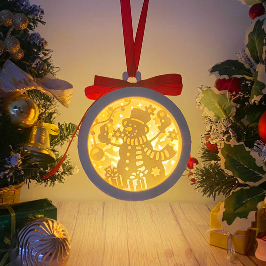 Christmas Snowman - 3D Ornament Lantern File  - Cricut File  - VEKTOR KRAFT