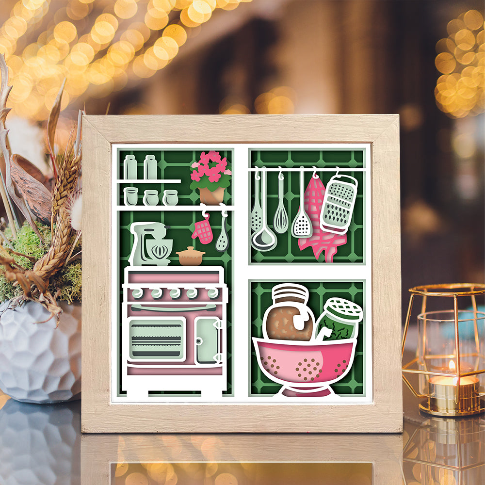 Kitchen 2 – 3D Shadow Box SVG File for Cricut & Silhouette